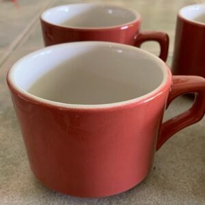 Elegant Red Ceramic Mug Set